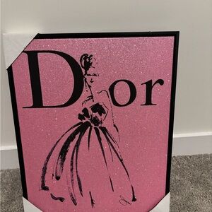 Dior Pink Sparkle Fashion Wall Art